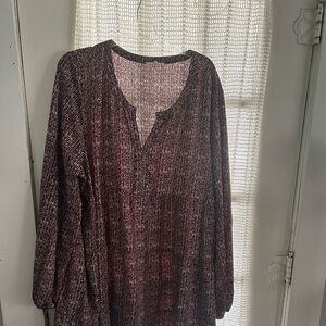 Cotton Bleu Tiered Long Sleeve Dress - Size 2xl